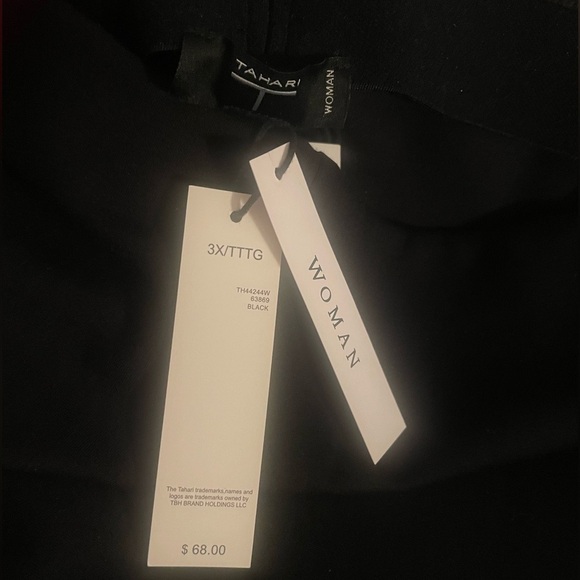 T Tahari Woman (Size 3XL) Black Wide Leg Women's Stretch Pants - Picture 5 of 12